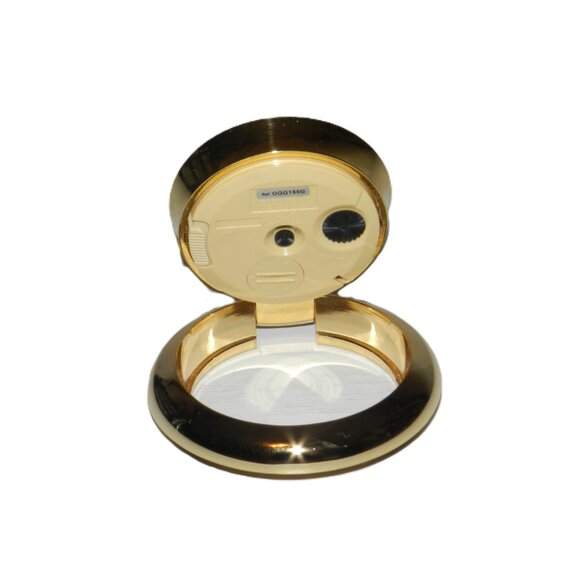 Seiko Alarm Travel Clock Champange Dial Gold Tone Round 76mm QQQ155G No Battery - Picture 6 of 13